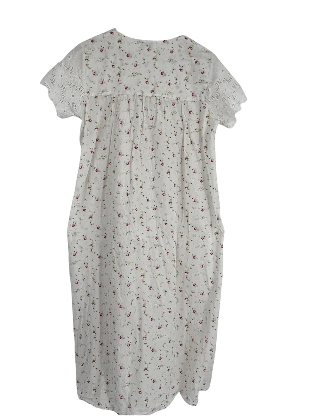The 1 For U Cotton Poplin Nightgown Size XL Cottagecore Dainty Floral Lace